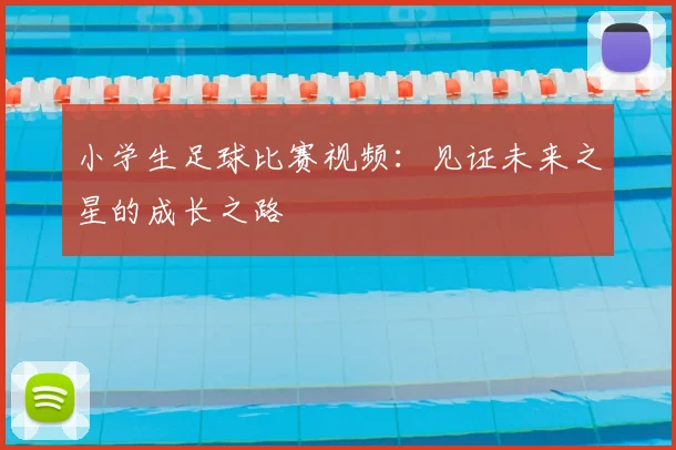 小学生足球比赛视频：见证未来之星的成长之路